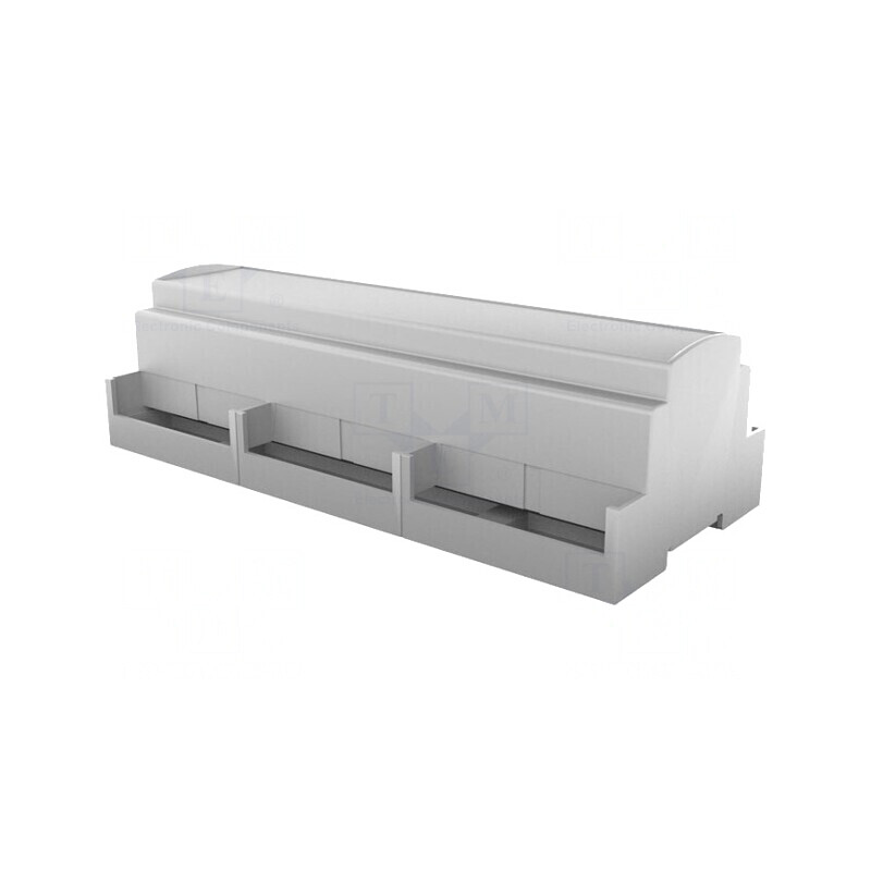 Carcasă gri pentru șină DIN 91x213x62mm 12 module | Electronic-mag.ro | Componente Electronice