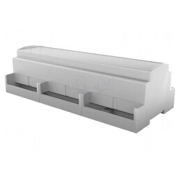 Carcasă gri pentru șină DIN 91x213x62mm 12 module | Electronic-mag.ro | Componente Electronice