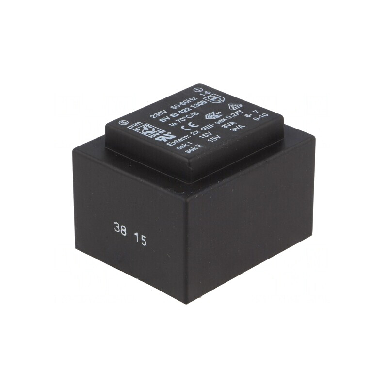 Transformator încapsulat 6VA 230VAC 15V 15V PCB | Electronic-mag.ro | Componente Electronice