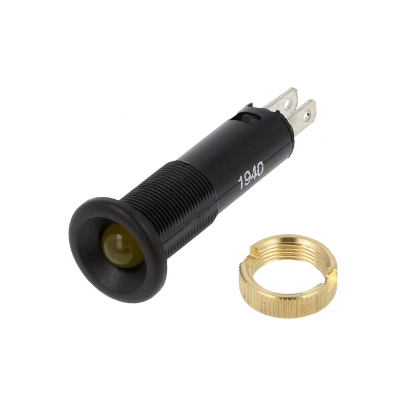 Lampă LED galbenă 24VDC Ø8mm IP40 Plastic | Electronic-mag.ro | Componente Electronice
