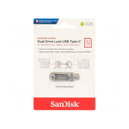 Pendrive USB 3.1 32GB 150MB/s USB A/USB C | Electronic-mag.ro | Componente Electronice