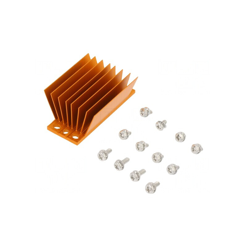 Radiator extrudat cu aripioare BGA, aurie 58mm x 23mm | Electronic-mag.ro | Componente Electronice