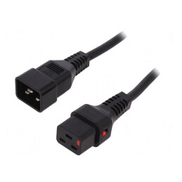 Cablu IEC C19 Mamă la IEC C20 Tată 1m cu Blocare | Electronic-mag.ro | Componente Electronice