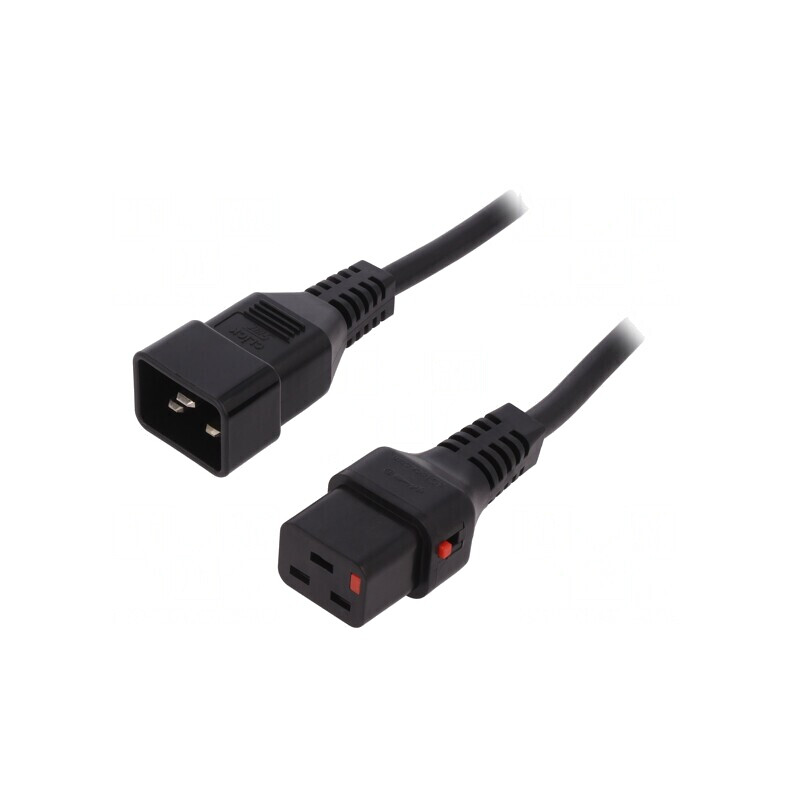 Cablu IEC C19 Mamă la IEC C20 Tată 1m cu Blocare | Electronic-mag.ro | Componente Electronice Cablu IEC C19 Mamă la IEC C20 Tată 1m cu Blocare | Electronic-mag.ro | Componente Electronice