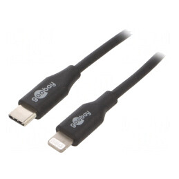 Cablu USB 2.0 Lightning la USB-C 0.5m Negru | Electronic-mag.ro | Componente Electronice
