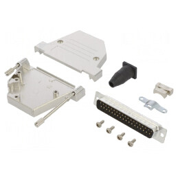 Conector D-Sub 37-Pin Tată Unghi 45° Lipire Pe Cablu Gold Flash | Electronic-mag.ro | Componente Electronice