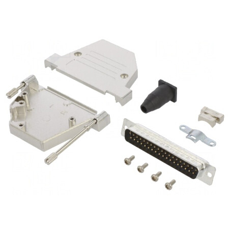 Conector D-Sub 37-Pin Tată Unghi 45° Lipire Pe Cablu Gold Flash | Electronic-mag.ro | Componente Electronice