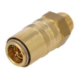 Conector rapid alamă cu supapă 15bar FPM | Electronic-mag.ro | Componente Electronice
