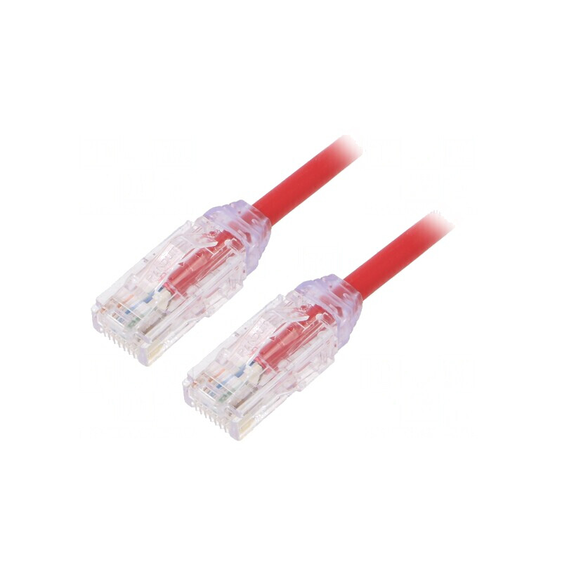 Patch cord UTP Cat6a Cu LSZH Roșu 0.5m | Electronic-mag.ro | Componente Electronice