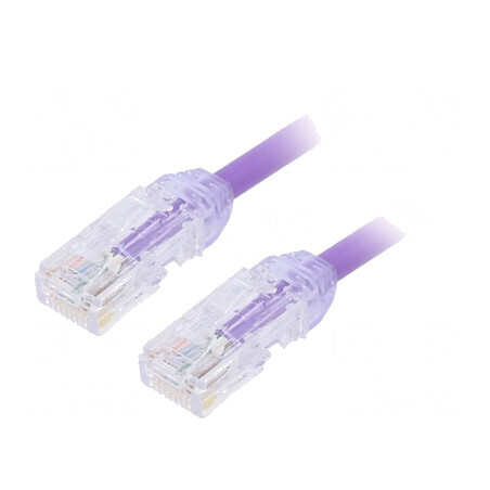Patch Cord U/UTP Cat6a LSZH Violet 0.5m 28AWG | Electronic-mag.ro | Componente Electronice
