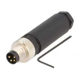 Conector M8 4 PIN Drept pe Cablu IP67 | Electronic-mag.ro | Componente Electronice