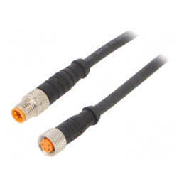 Cablu de conectare | M8 | PIN: 4 | 2m | mufă | 50VAC | 4A | -25÷80°C | PVC | 0810 0800 04 301 2M