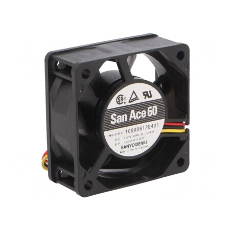 Ventilator axial 12V DC 60x60x25mm 46.8m3/h 39dBA cu rulment | Electronic-mag.ro | Componente Electronice