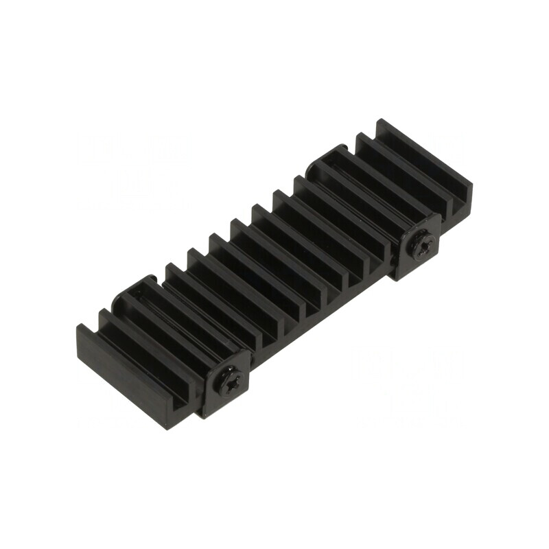 Radiator aluminiu extrudat negru 71.5x22x8mm | Electronic-mag.ro | Componente Electronice