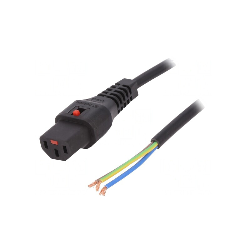 Cablu de Alimentare IEC C13 4m cu Blocare Negru | Electronic-mag.ro | Componente Electronice