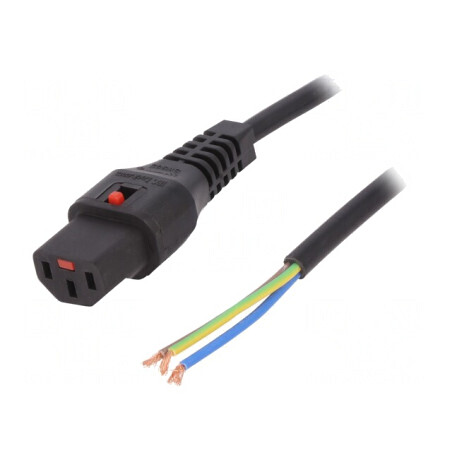 Cablu de Alimentare IEC C13 4m cu Blocare Negru | Electronic-mag.ro | Componente Electronice