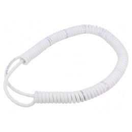 Cablu spiralat neecranat alb 300V 0,5m-2m | Electronic-mag.ro | Componente Electronice