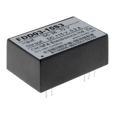 Convertor DC/DC 3W 36-72V la 15V 100mA | Electronic-mag.ro | Componente Electronice