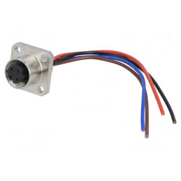 Soclu M12 4 Pin Drept IP67 250V 4A 120mm | Electronic-mag.ro | Componente Electronice