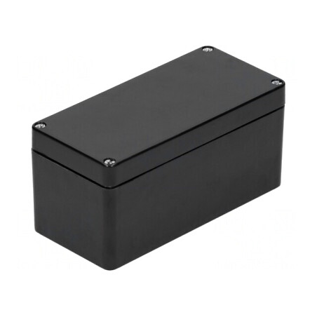 Carcasă universală poliester neagră 75x160x75 mm | Electronic-mag.ro | Componente Electronice