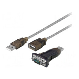Convertor USB-RS232 | D-Sub 9pin tată,USB A mufă | 1,5m | USB 2.0 | 93128