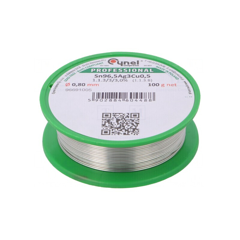 Sârmă de lipit fără plumb 0,8mm 100g | Electronic-mag.ro | Componente Electronice Sârmă de lipit fără plumb 0,8mm 100g | Electronic-mag.ro | Componente Electronice