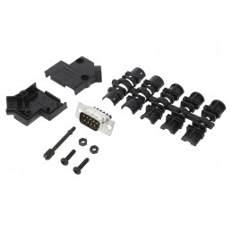 Conector D-Sub 9-Pin Tată Unghi 45° Terminal Șurub Cablaj | Electronic-mag.ro | Componente Electronice