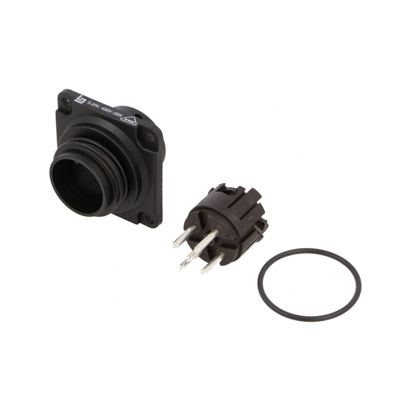 Conector Circular 5 Pin 400V 20A IP65 Soclu Tată | Electronic-mag.ro | Componente Electronice