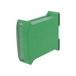 Carcasă pentru șină DIN verde 101x35x120mm | Electronic-mag.ro | Componente Electronice