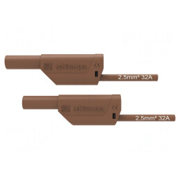 Cablu de măsurare 32A mufă banană 4 mm maro 150cm | Electronic-mag.ro | Componente Electronice