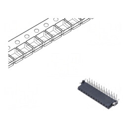 Conector PCB-PCB mamă 12 pini 2,54mm har-flex Power 19A THT