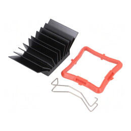 Radiator extrudat cu aripioare BGA negru 27x27 mm | Electronic-mag.ro | Componente Electronice