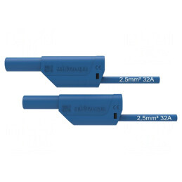 Cablu de măsurare 32A mufă banană 4 mm 2.5m albastru | Electronic-mag.ro | Componente Electronice
