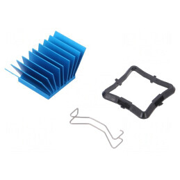 Radiator extrudat cu aripioare BGA albastru 25x25mm | Electronic-mag.ro | Componente Electronice