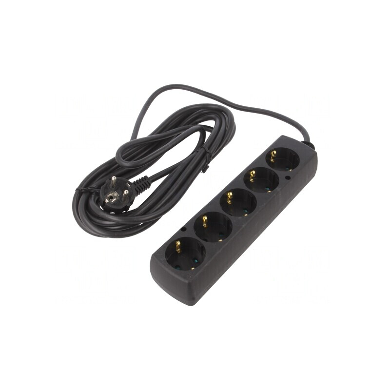 Prelungitor Schuko 5 Prize Negru 3x1,5mm2 | Electronic-mag.ro | Componente Electronice Prelungitor Schuko 5 Prize Negru 3x1,5mm2 | Electronic-mag.ro | Componente Electronice