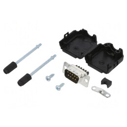 Conector D-Sub 9-Pin Tată Drept cu Terminal Șurub Gold Flash | Electronic-mag.ro | Componente Electronice