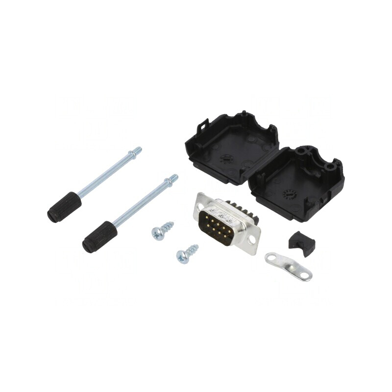 Conector D-Sub 9-Pin Tată Drept cu Terminal Șurub Gold Flash | Electronic-mag.ro | Componente Electronice