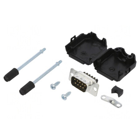 Conector D-Sub 9-Pin Tată Drept cu Terminal Șurub Gold Flash | Electronic-mag.ro | Componente Electronice