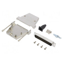 Conector D-Sub 37-Pin Tată Drept Lipire pe Cablu Gold Flash UNC 4-40 | Electronic-mag.ro | Componente Electronice
