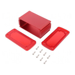 Carcasă universală aluminiu roșu 115x69x51mm | Electronic-mag.ro | Componente Electronice