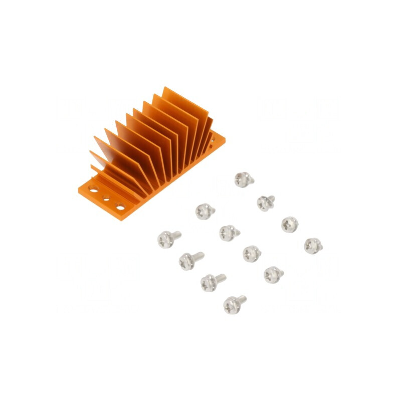 Radiator extrudat cu aripioare BGA aurie 23mm x 58mm 3°C/W | Electronic-mag.ro | Componente Electronice