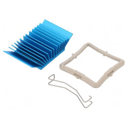 Radiator Extrudat cu Aripioare BGA Albastru 35mm x 35mm | Electronic-mag.ro | Componente Electronice