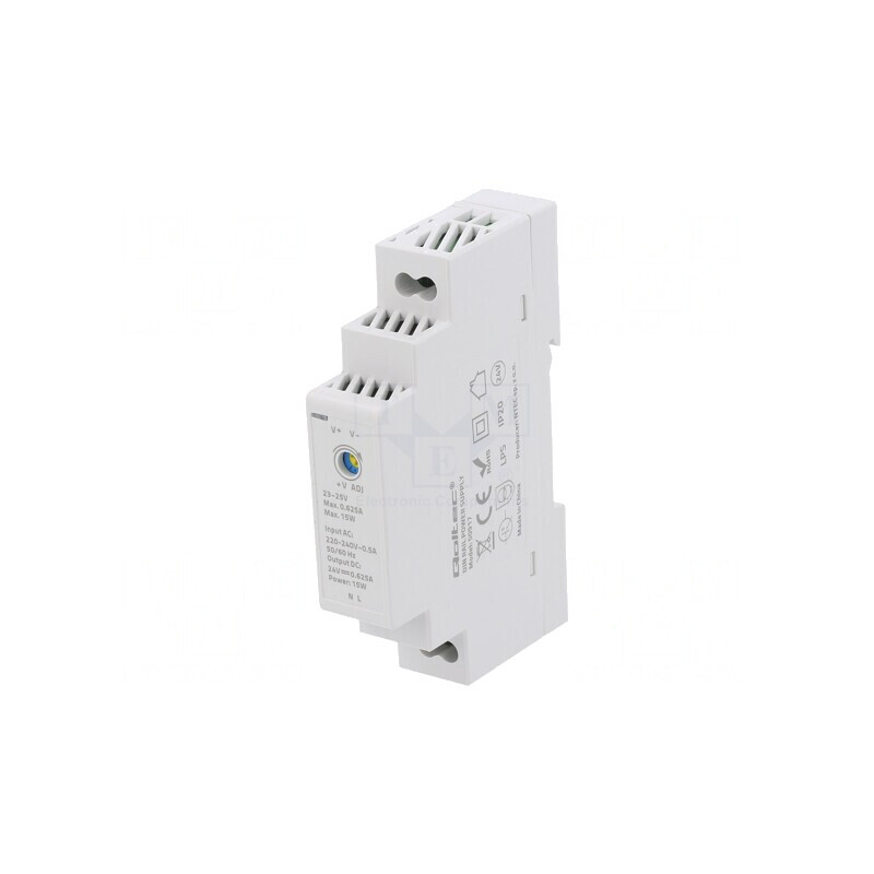 Alimentator Pulsatoriu 15W 24V 0.625A IP20 pentru Şină DIN | Electronic-mag.ro | Componente Electronice Alimentator Pulsatoriu 15W 24V 0.625A IP20 pentru Şină DIN | Electronic-mag.ro | Componente Electronice
