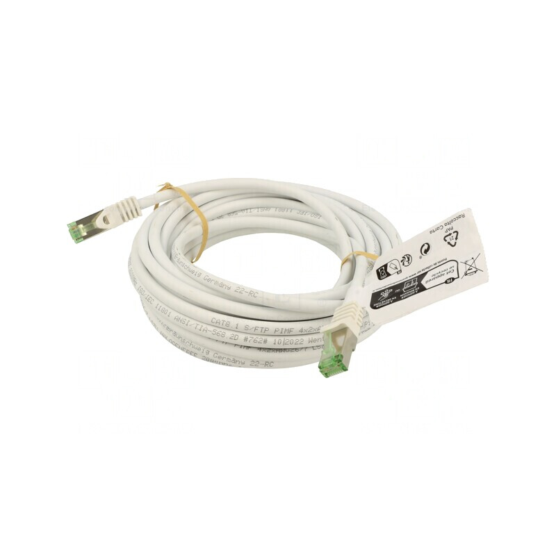 Patch cord S/FTP Cat 8.1 LSZH alb 7.5m | Electronic-mag.ro | Componente Electronice