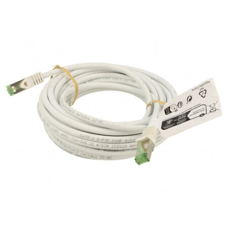 Patch cord S/FTP Cat 8.1 LSZH alb 7.5m | Electronic-mag.ro | Componente Electronice