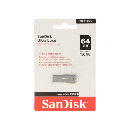 Stick USB 3.2 64GB Ultra Luxe Argintiu | Electronic-mag.ro | Componente Electronice