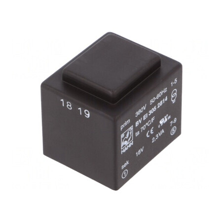 Transformator încapsulat 2,3VA 380VAC 18V 128mA PCB | Electronic-mag.ro | Componente Electronice