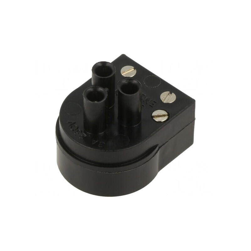 Mufă Circulară 3 PIN-uri Nichelată 3A 250V | Electronic-mag.ro | Componente Electronice