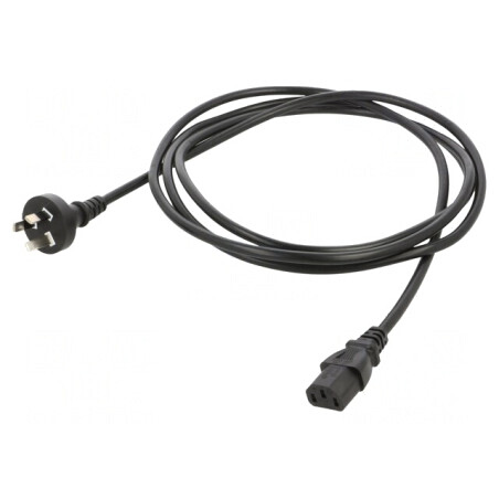 Cablu Alimentare 3x1mm2 Mufă IEC C13 2.5m Negru | Electronic-mag.ro | Componente Electronice