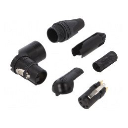 Mufă XLR 4 Pin Mamă 90° Rotativ Pe Cablu | Electronic-mag.ro | Componente Electronice